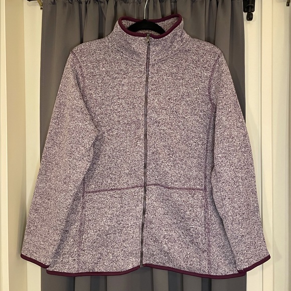 Jason Maxwell Full Zip Fleece Jacket with Pockets Purple Size 1X - Picture 2 of 16